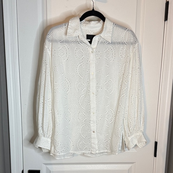 Nili Lotan White Eyelet Blouse - Picture 5 of 10